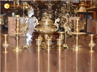 Bộ đỉnh ngũ sự hoa sòi tai mây KT 70 cm