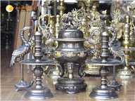 Bộ đỉnh đồng ngũ sự hoa sòi tai mây mài công nghệ