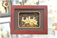 Tranh mã đáo thành công dát vàng 24k