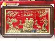 Quà mừng thọ ông bà ý nghĩa, tranh mừng thọ ông bà dát vàng 24k