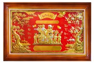 Tranh mừng thọ ông bà bằng đồng giá rẻ KT 70x110