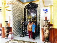 Bộ lư hương, đôi hạc, đôi lộc bình bài trí nhà thờ họ