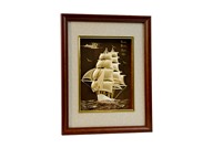 Tranh thuyền buồm dát vàng 24k