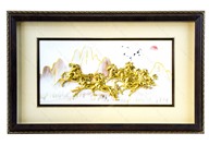 Tranh mã đáo thành công dát vàng