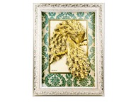 Tranh chim công mạ vàng