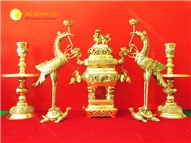 Bộ lư đồng Dapha vuông trái đào KT 70 cm