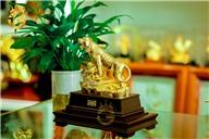 Sơn lâm phú quý- tượng hổ mạ vàng cao cấp đẹp tinh xảo