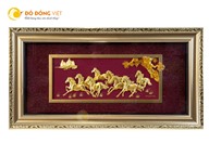 Tranh bát mã dát vàng 24k