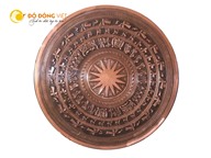 Mặt trống đồng đúc thủ công bằng đồng đỏ