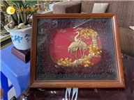 Tranh vàng tùng hạc diên niên làm quà tặng mừng thọ ý nghĩa