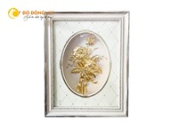 Quà tặng cao cấp- tranh bông hoa hồng dát vàng