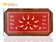 Tranh đồng cửu ngư quần hội mạ vàng 24k đẹp tinh xảo