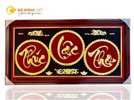 Quà tặng tranh đồng mạ vàng Phúc Lộc Thọ