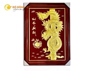 Tranh rồng vàng phú quý đẹp tinh xảo