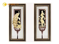 Quà tặng ngày cưới- tranh rồng phượng bằng vàng lá 24k