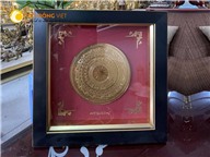 Tranh mặt trống đồng mạ vàng làm quà tặng đối tác nước ngoài