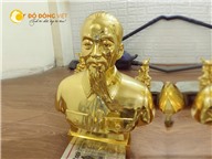 Đúc tượng Bác Hồ bán thân bằng đồng dát vàng theo yêu cầu