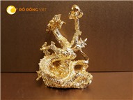 Tượng rồng bằng đồng phong thủy mạ vàng đẹp tinh xảo