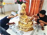 Đúc tượng Phật bằng đồng dát vàng theo yêu cầu