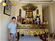 Cuốn thư câu đối bằng đồng vàng hun giả cổ KT 1m55