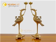 Đôi hạc bằng đồng đỏ màu đồng mộc