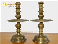 Đôi chân nến bằng đồng vàng mộc trơn