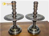 Đôi chân nến khảm ngũ sắc mẫu mới