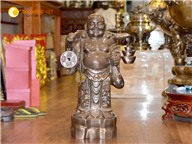 Tượng Phật Di Lặc gánh tiền vàng khảm ngũ sắc