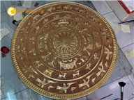 Mặt trống bằng gỗ dát vàng theo yêu cầu