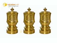 Bộ đài thờ bằng đồng vàng mờ, đồ đồng thờ cúng giá rẻ