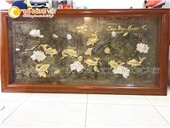 Quà tặng tranh đồng Cửu ngư quần tụ bằng đồng vàng chạm bạc