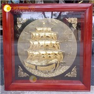 Tranh thuận buồm xuôi gió bằng đồng KT 80x80 cm