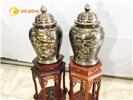 Đôi chóe thờ khảm ngũ sắc đẹp tinh xảo từng chi tiết