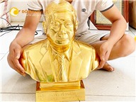 Đúc tượng chân dung truyền thần mạ vàng đẹp trang nghiêm