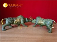Cặp tượng tê giác phong thủy bằng đồng 