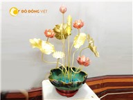 Lọ hoa sen bằng đồng đẹp tinh xảo