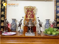 Báo giá bộ đỉnh đồng thờ cúng khảm ngũ sắc 5 chữ vàng tại tỉnh Bạc Liêu