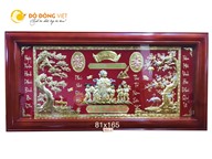 Tranh mừng thọ cụ bà bằng đồng liền mê khung gỗ đẹp