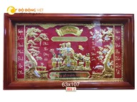 Tranh mừng thọ cụ ông bằng đồng liền mê KT 63x107