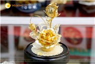 Biểu tượng bông hoa hồng mạ vàng đẹp tinh xảo