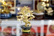 Mô hình cây tiền tài lộc mạ vàng 24k