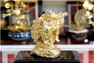Tượng Phật Di Lặc bằng đồng dát vàng 9999