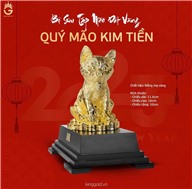 Tượng mèo kim tiền mạ vàng đẹp tinh xảo