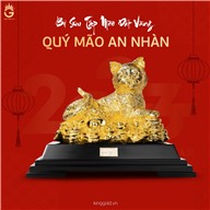 Tượng mèo Quý Mão an nhàn- quà tặng sếp dịp Tết 2023