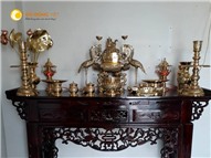 Đỉnh đồng thờ cúng vĩnh tiến đầy đủ phụ kiện đồ thờ 