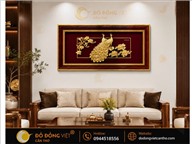 Tranh chim công dát vàng 24k Cao Cấp – Biểu Tượng Phú Quý, Hạnh Phúc