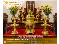 Tam Sự Sòi Vàng Bóng Bằng Đồng – Vẻ Đẹp Sang Trọng Cho Không Gian Thờ Cúng Gia Tiên